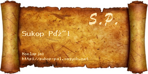 Sukop Pál névjegykártya